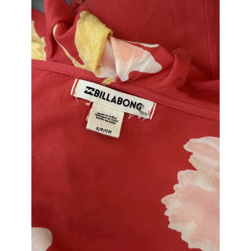 BILLABONG Ruffle Mini Floral Wrap Ruffle Dress Women Size Small - Picture 5 of 11